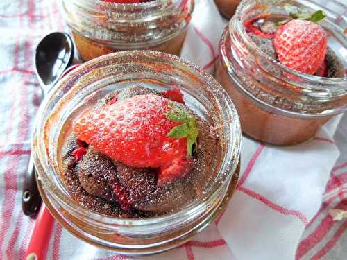 Brownies chocolat et fraises