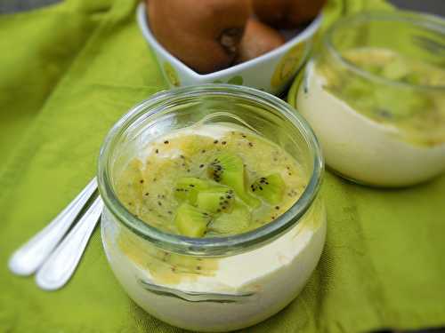 Coulis de kiwi sur mousse de mascarpone