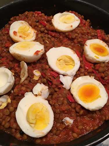 Curry de lentilles et œufs durs