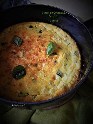 Gratin de courgette, basilic et Comté