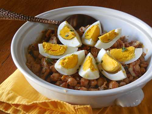 Salade de pois chiches épicée au thon