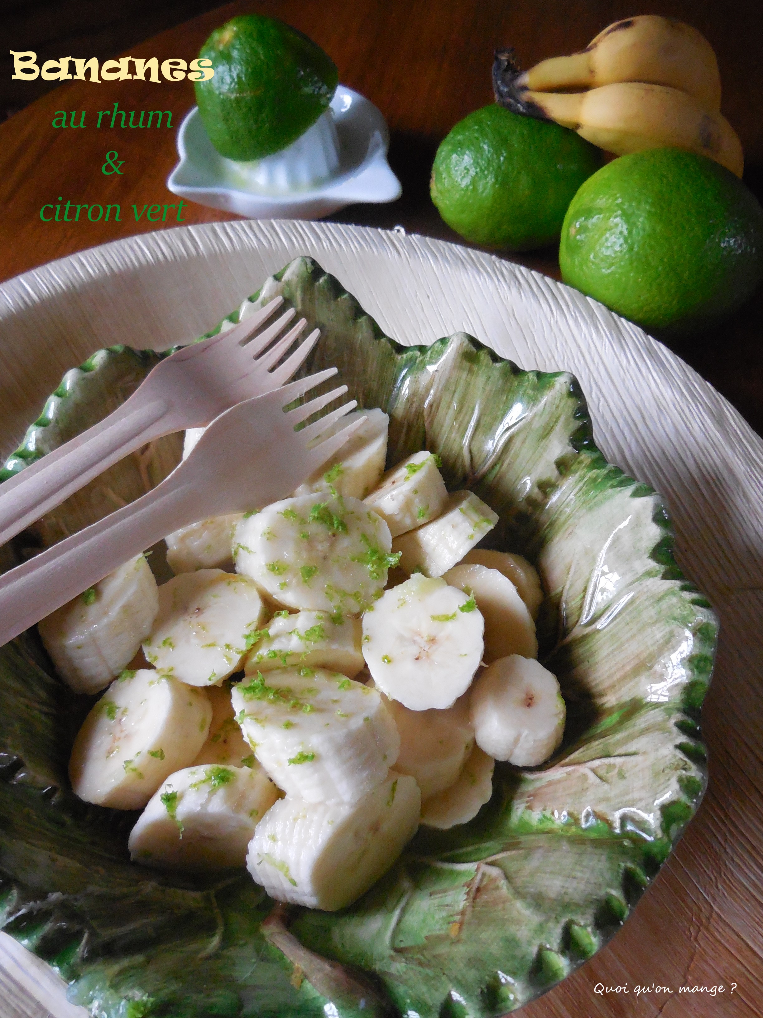 Banane au rhum et citron vert