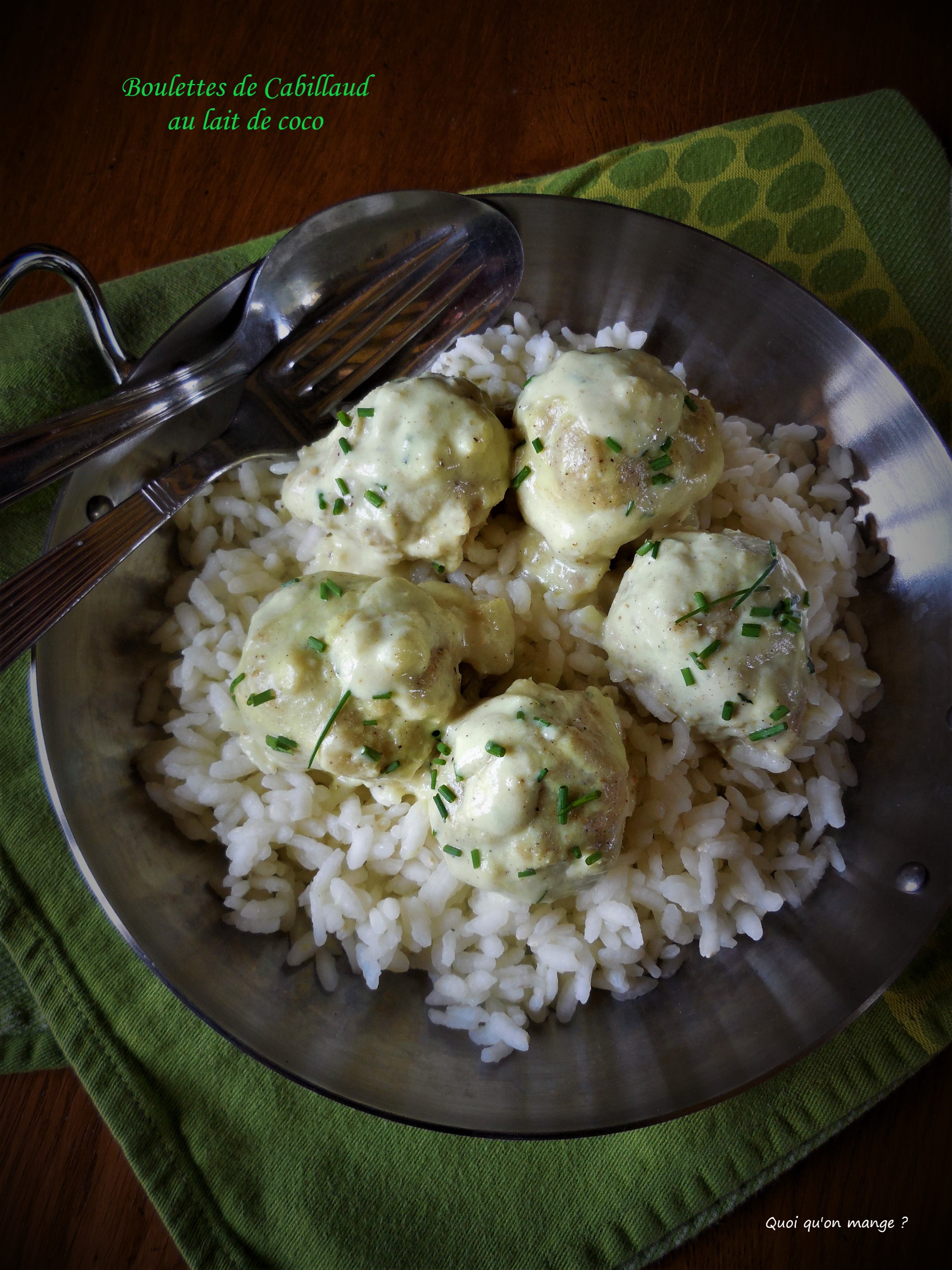 Boulettes de cabillaud au lait de coco