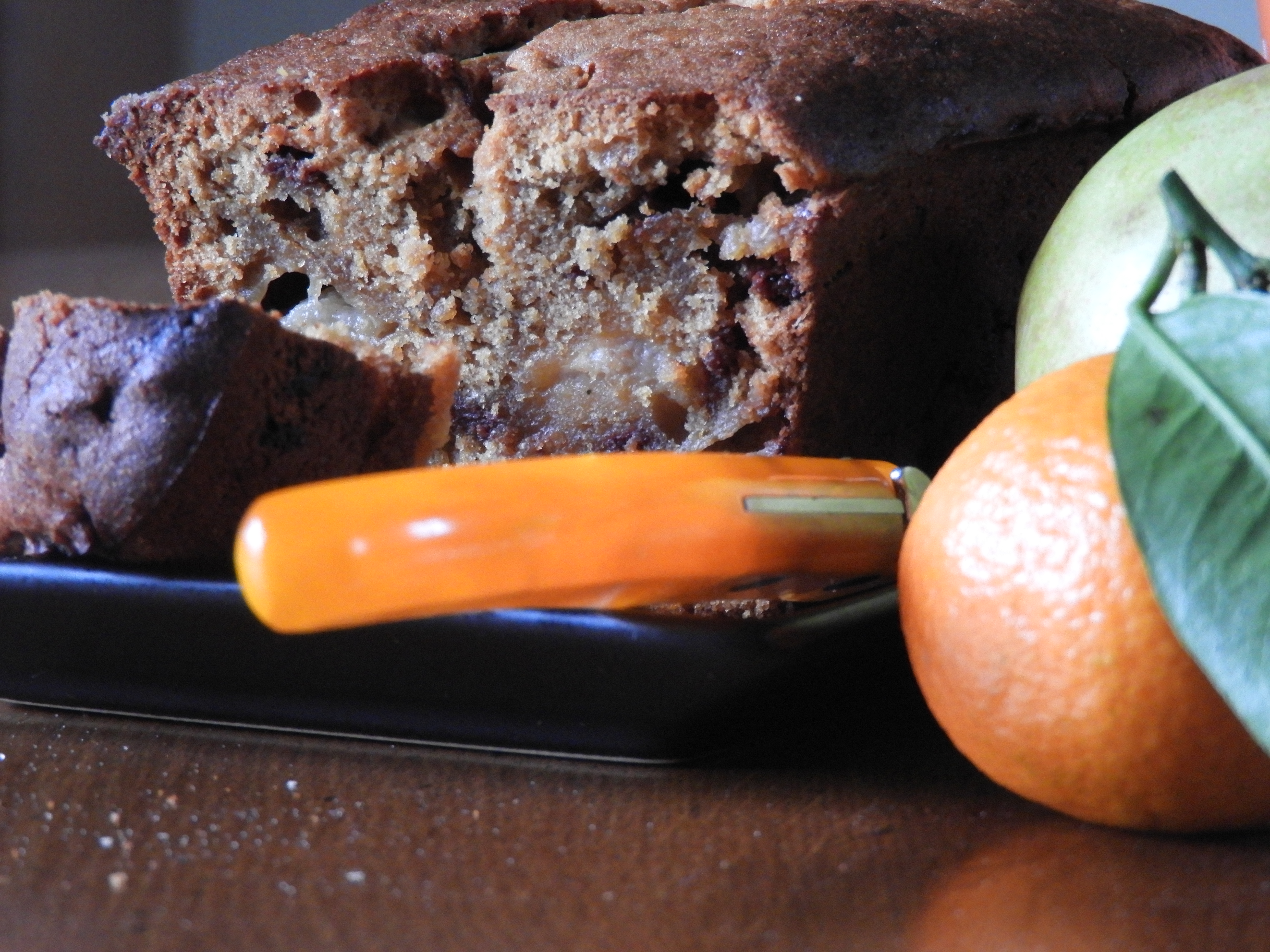 Cake poire et chocolat au caramel