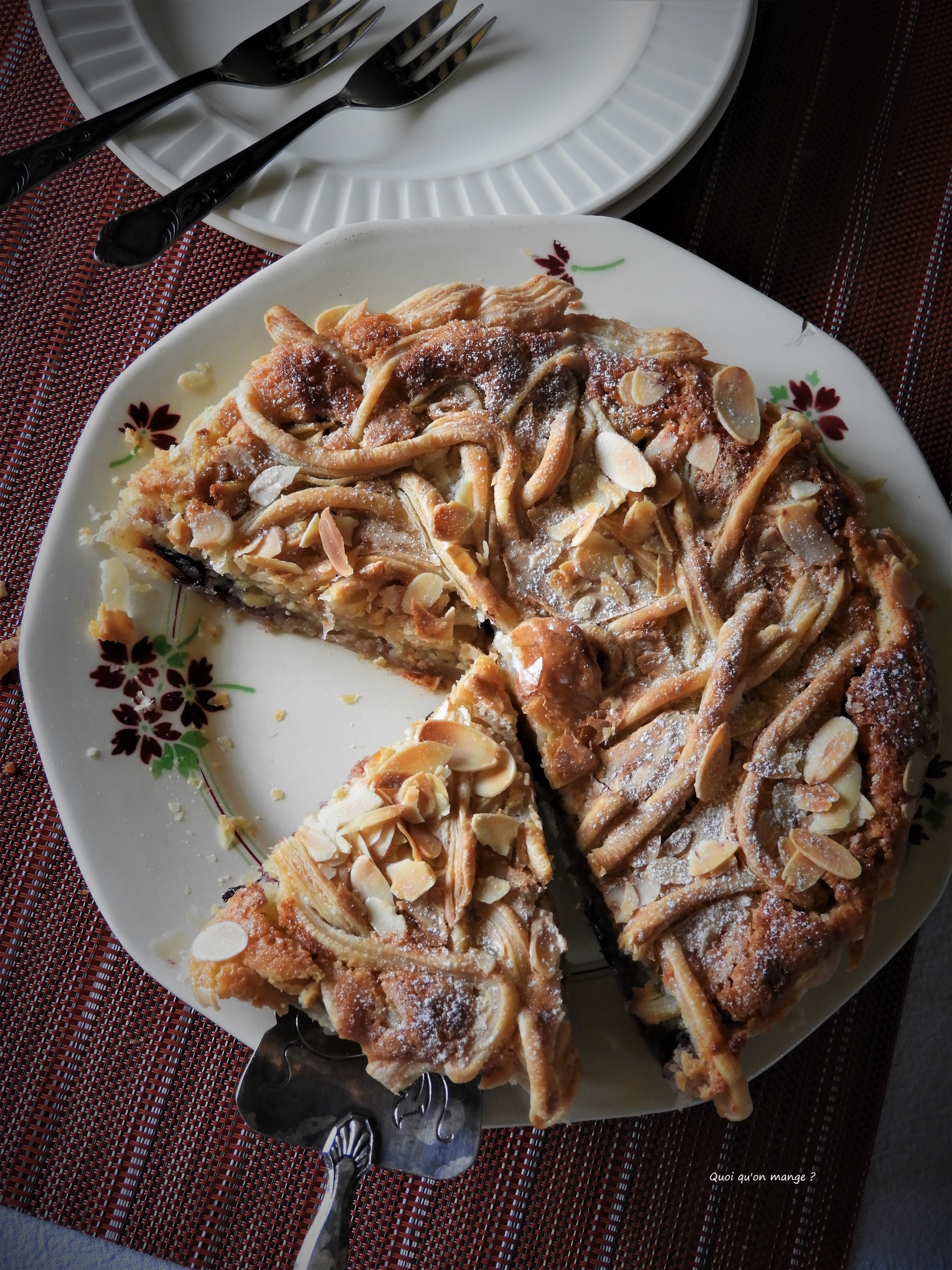 Comme une amandine, tarte pomme et cerises Amarena