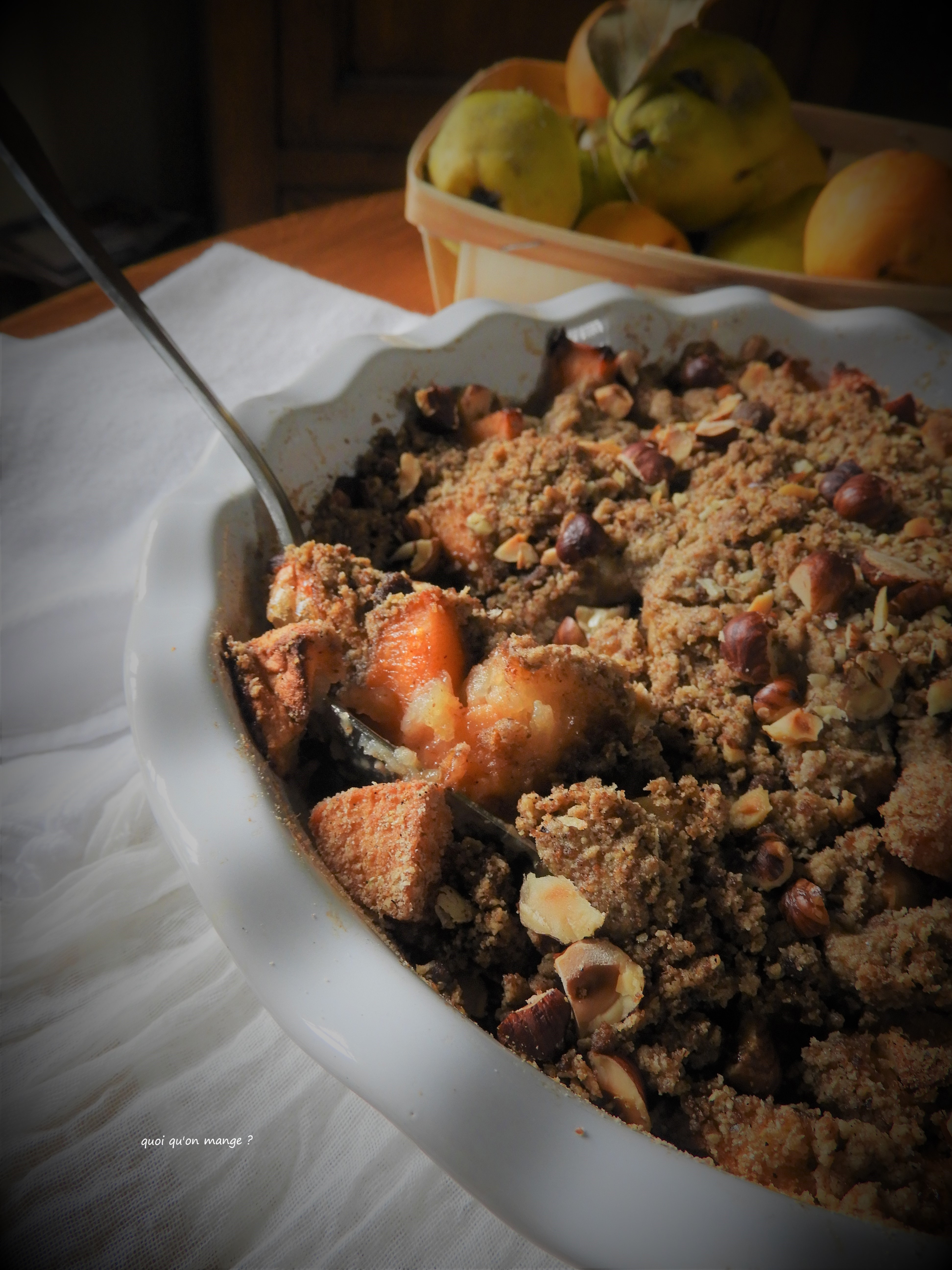 Crumble pomme et coing saveur sarrasin