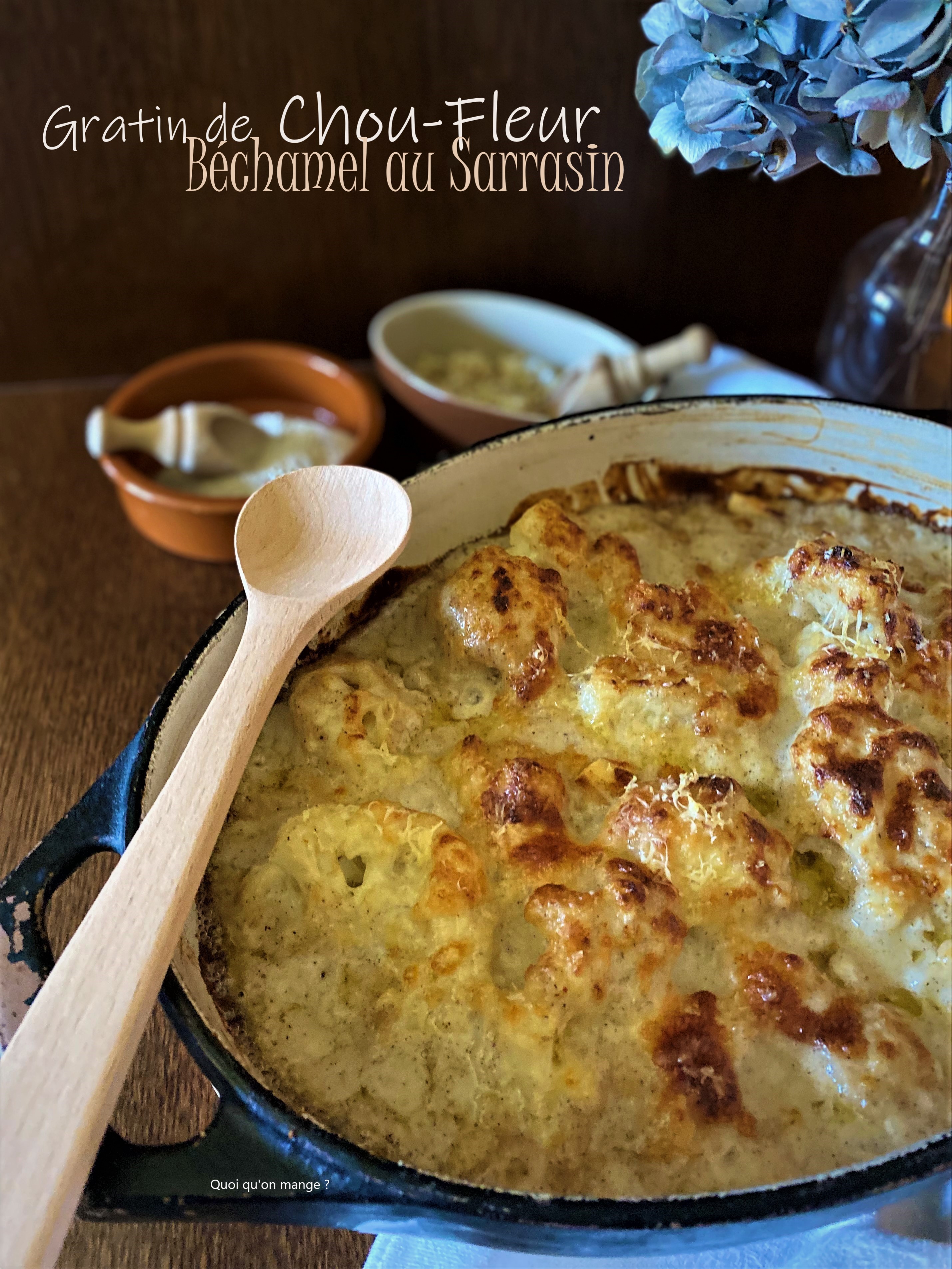 Gratin de chou-fleur, béchamel au sarrasin