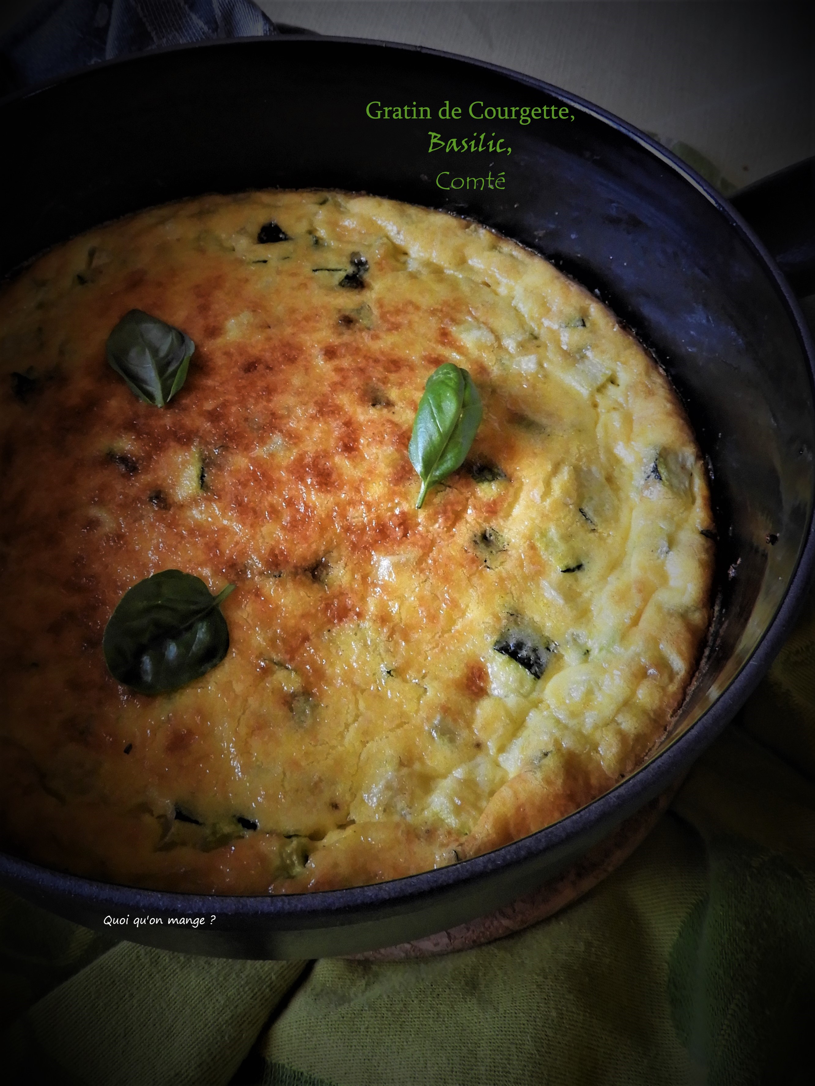 Gratin de courgette, basilic et Comté