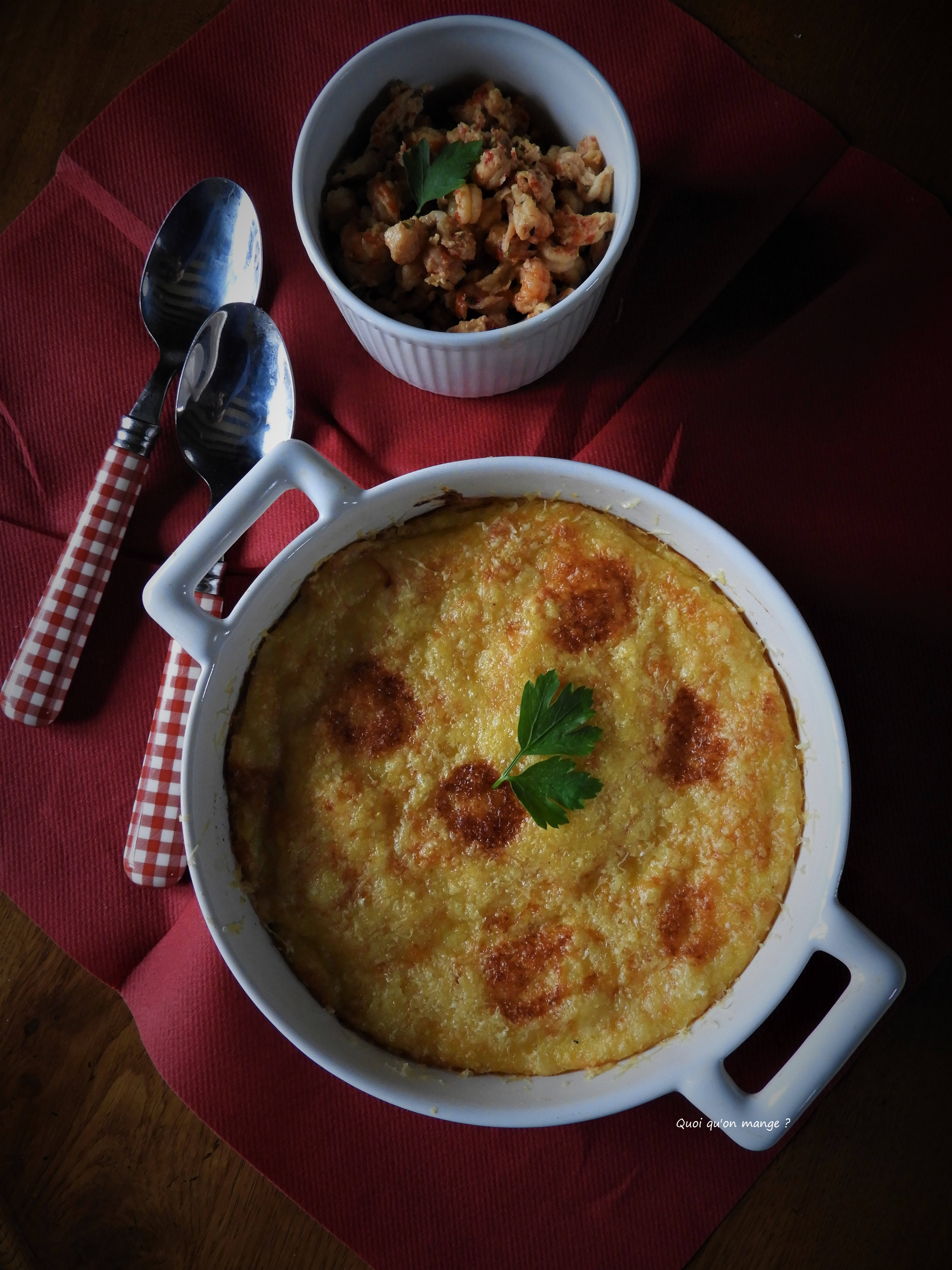 Gratin de semoule de maïs à l’emmental