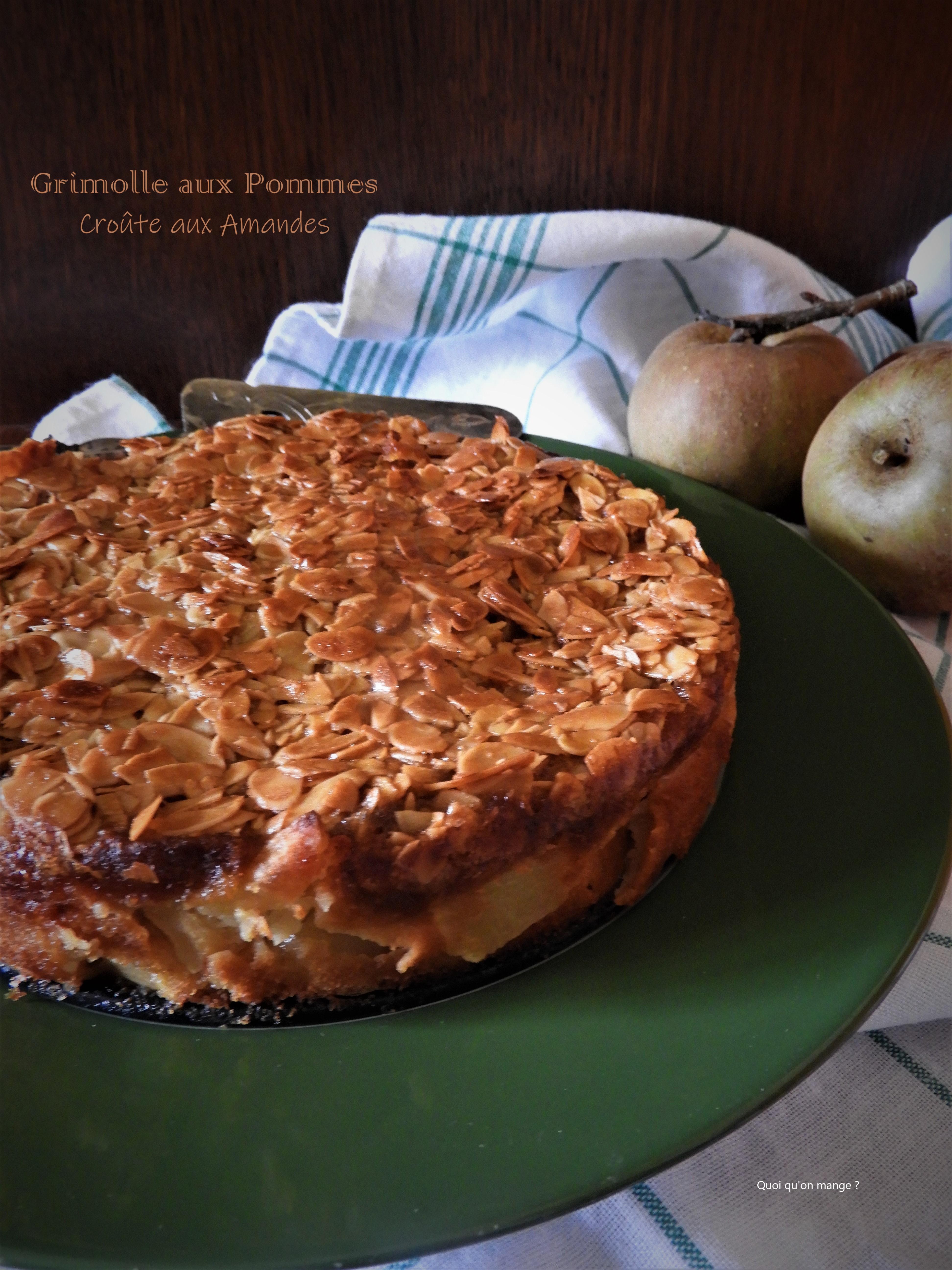 Grimolle poitevine aux pommes sous sa croûte d’amandes