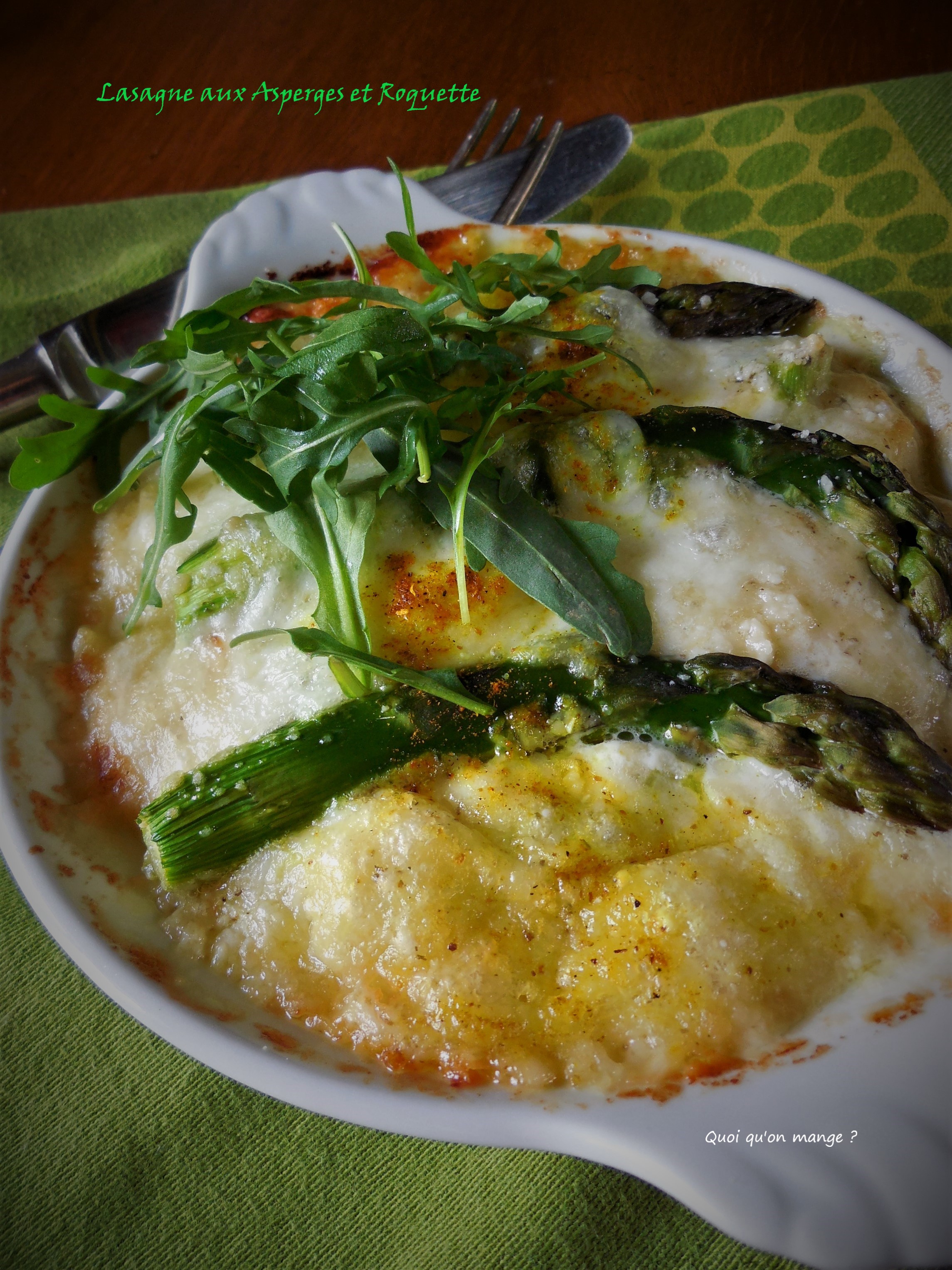 Lasagne asperges et roquette