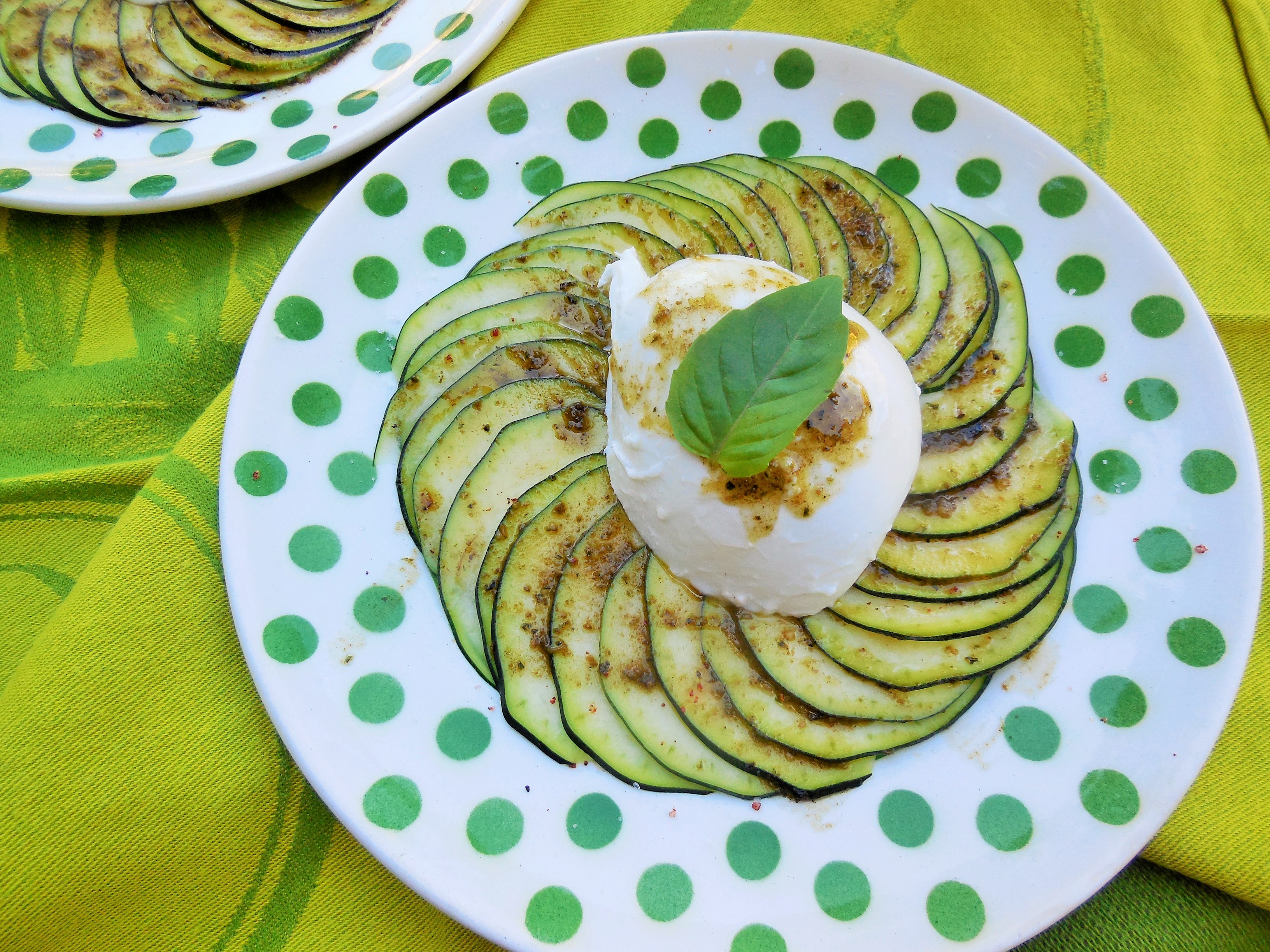 Rosace de courgette et mozzarella