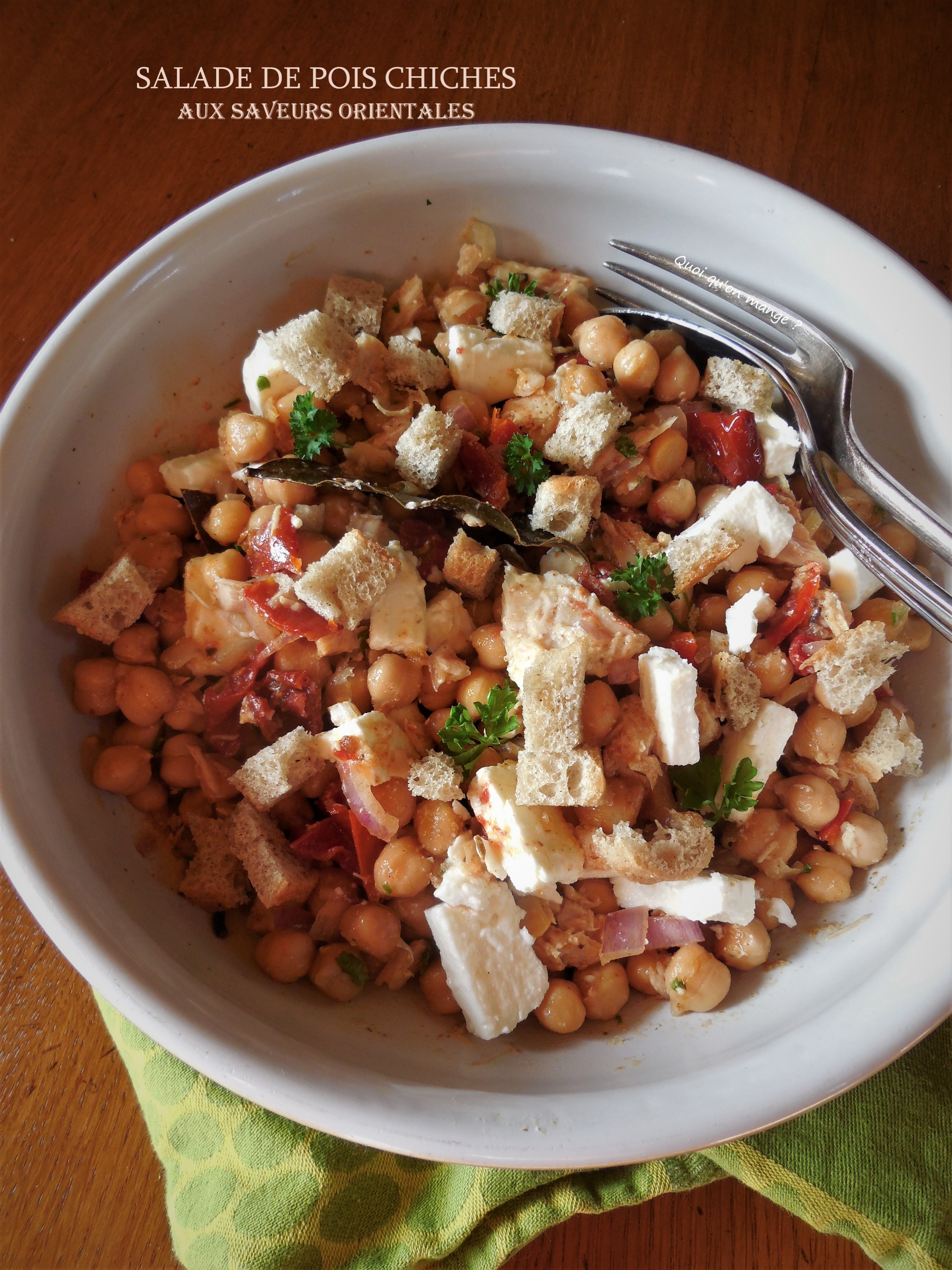 Salade de pois chiches épicée au thon