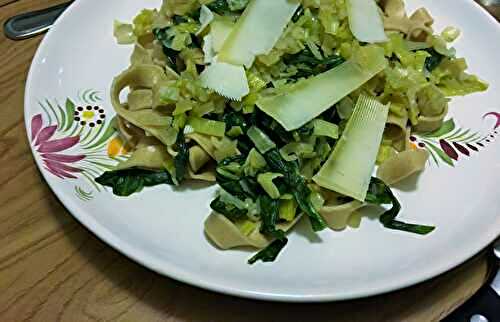 Tagliatelles aux légumes verts