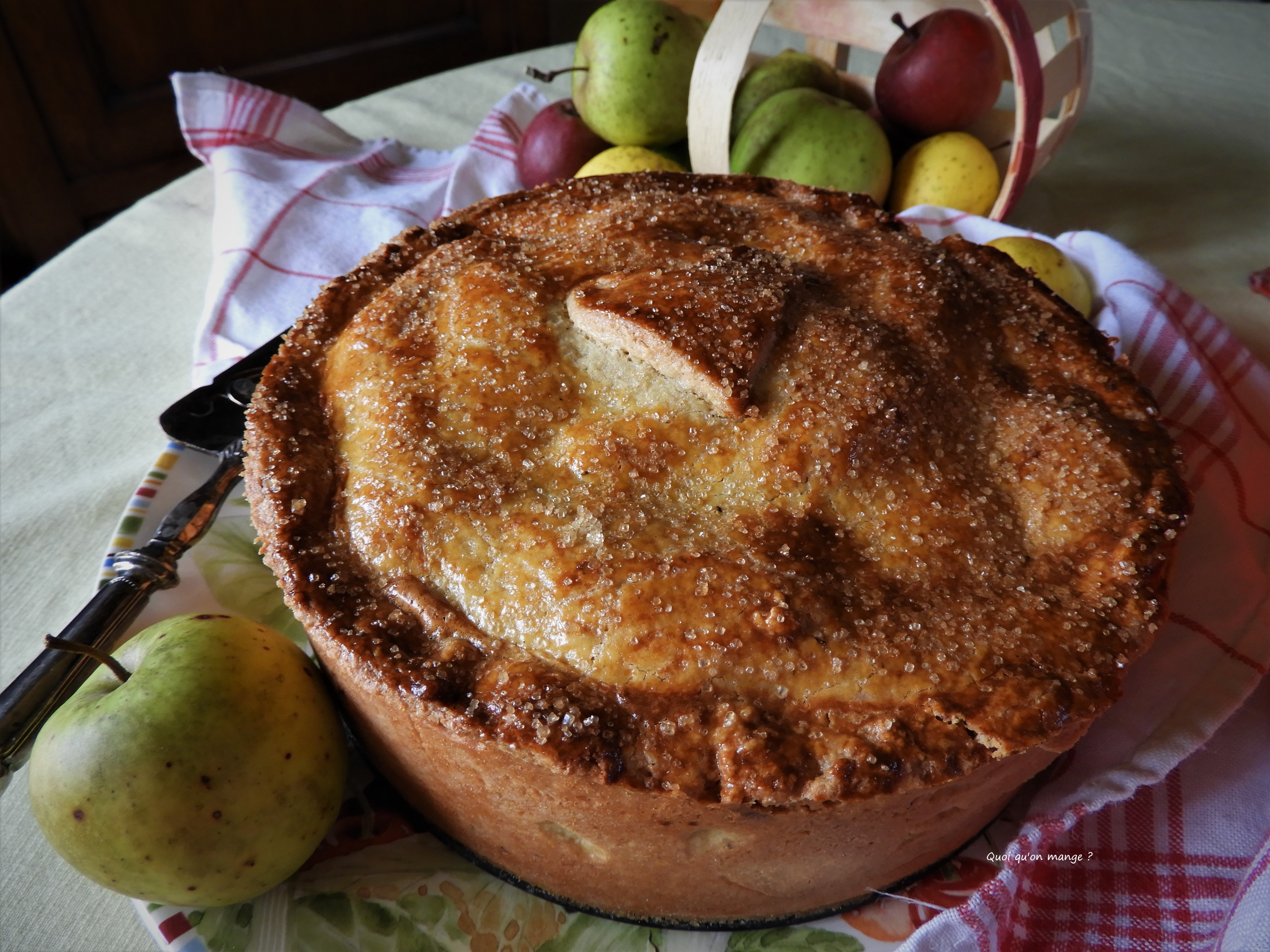 Tarte aux pommes sur crème d’amandes