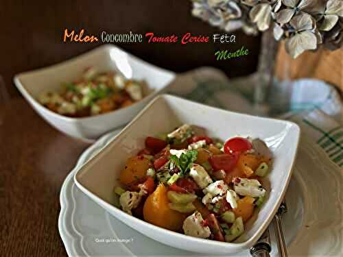 Salade estivale de melon – tomates – concombre et feta