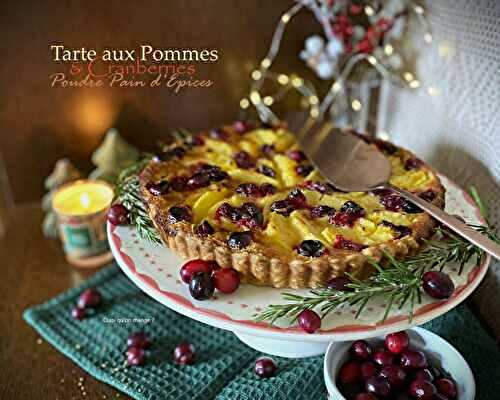 Tarte aux pommes, cranberries et poudre à pain d’épices