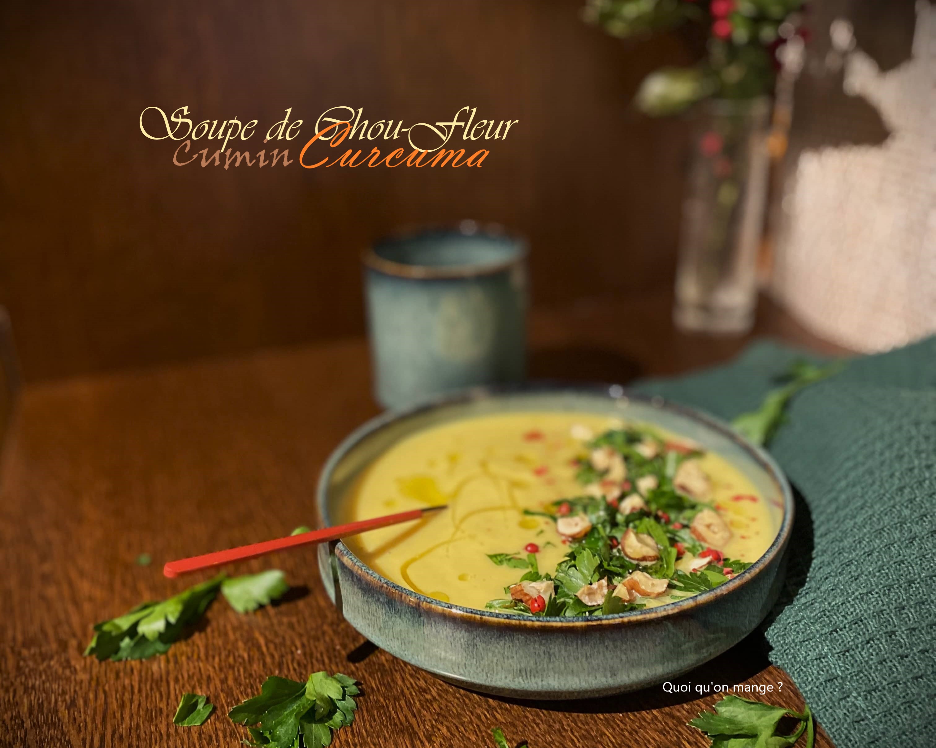 Soupe crémeuse de chou-fleur au cumin et curcuma