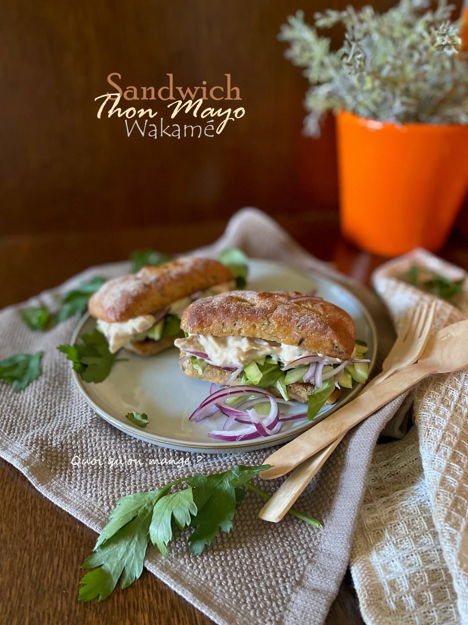 Mini Sandwich au Thon et au Wakamé [algue séchée]