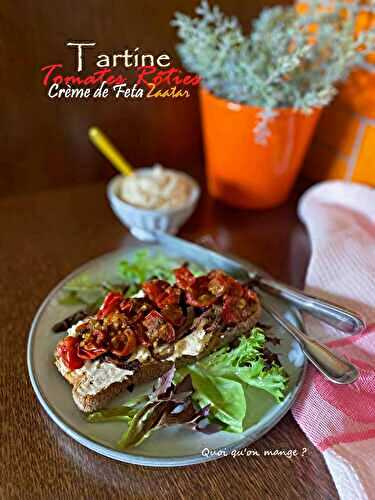 Tartines aux tomates rôties – crème de feta et zaatar