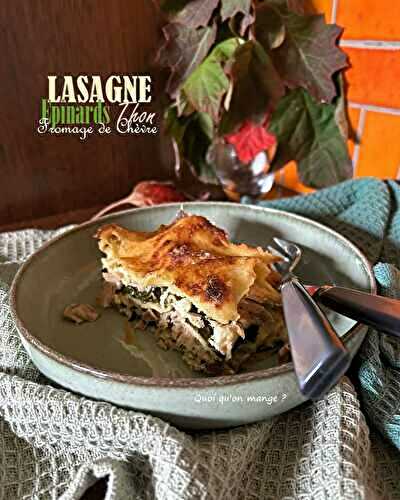 Lasagne Epinards – Thon et Fromage de Chèvre