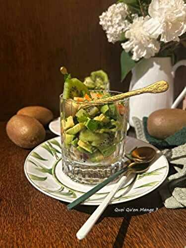 Verrines Avocat – Crevettes et Kiwi