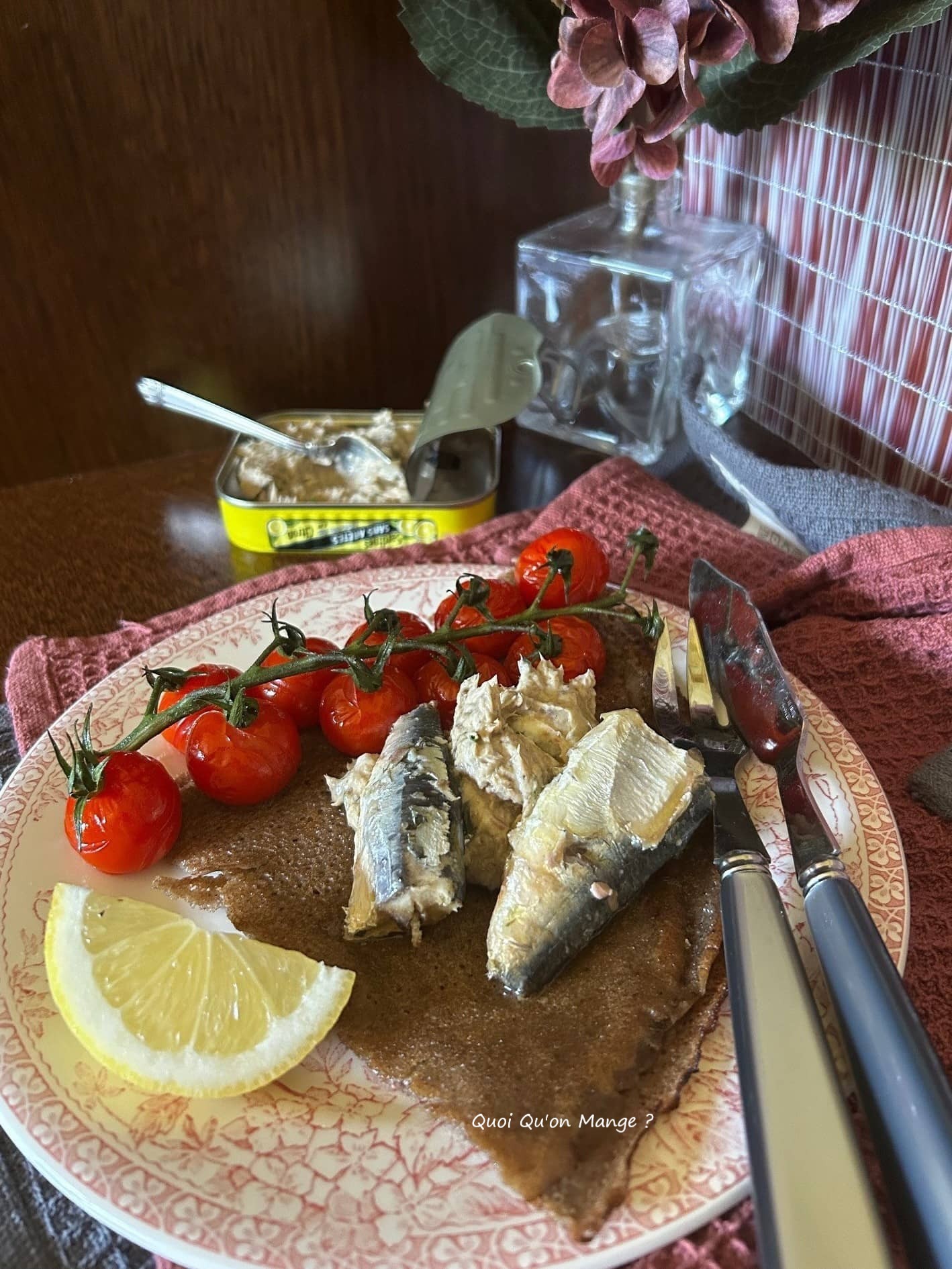 Crêpe Sarrasin au Beurre Salé, Sardines et Crème à la Sardine