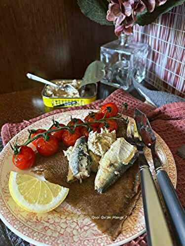 Crêpe Sarrasin au Beurre Salé, Sardines et Crème à la Sardine
