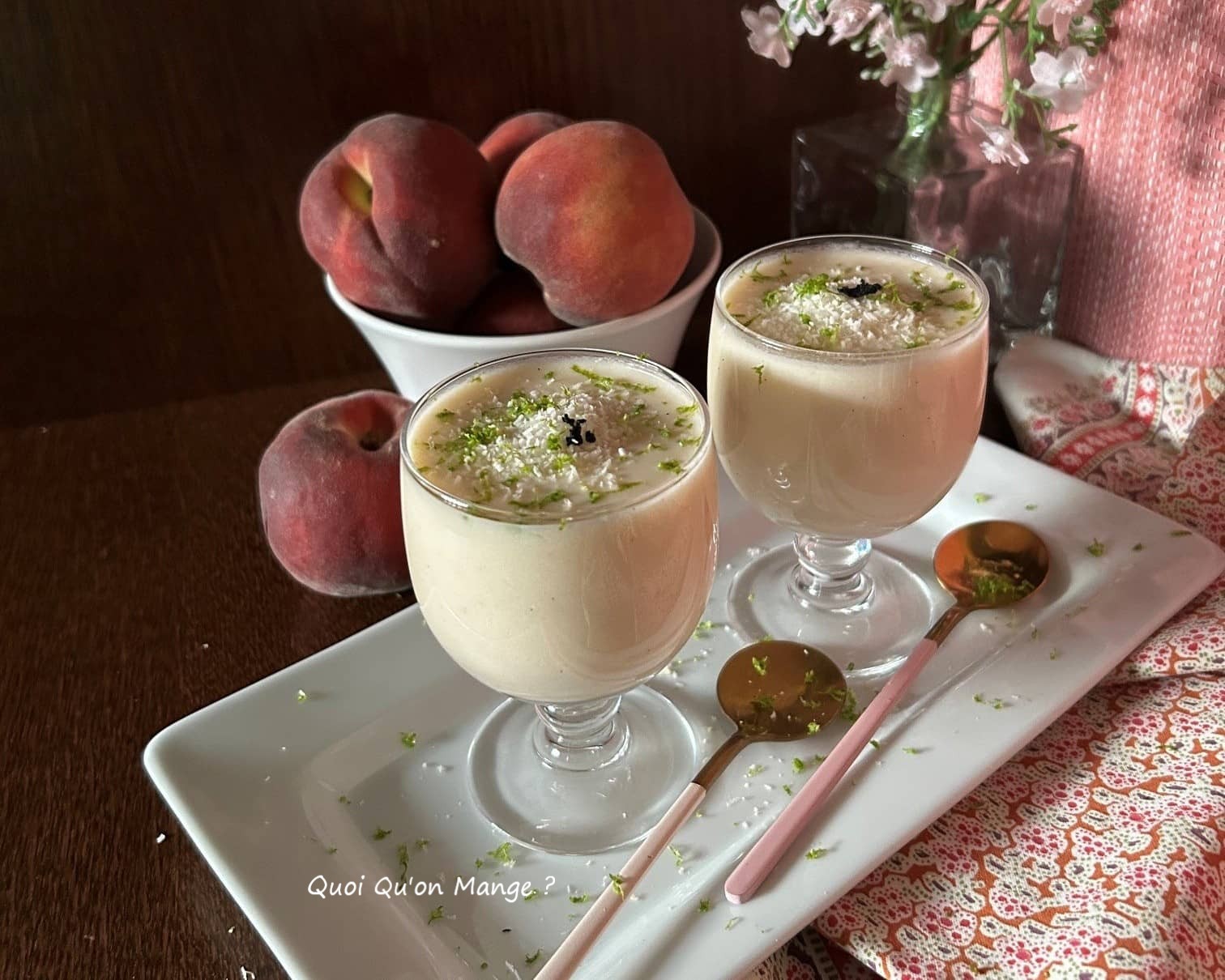 Crème Vanillée de Pêches Blanches – Coco & Citron Vert