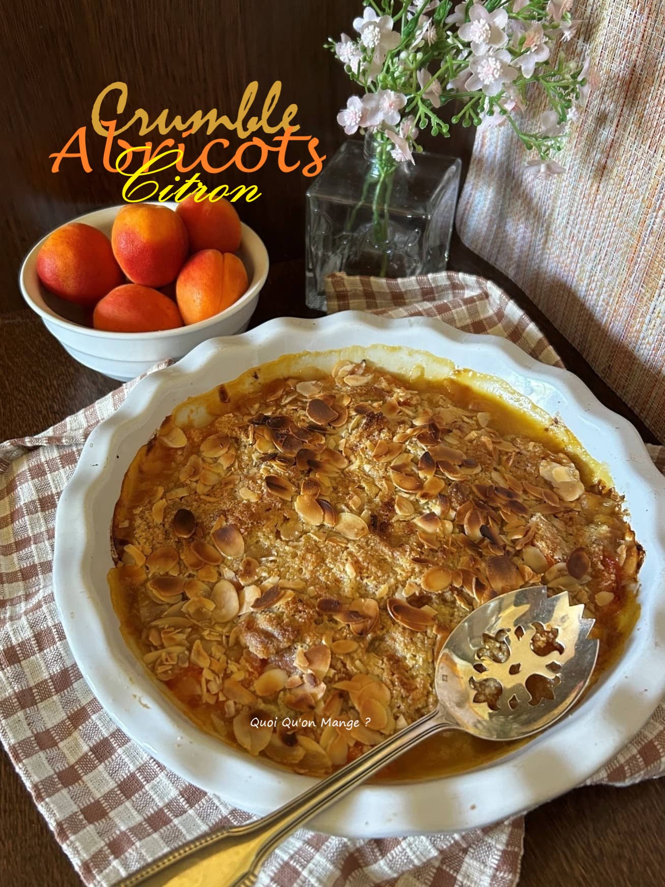 Dessert incontournable de l’Eté | le Crumble Abricots Citron aux Amandes