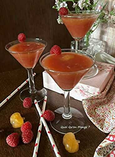 Cocktail au Cidre Rosé – Jus de Pomelo rose et Purée de Framboises