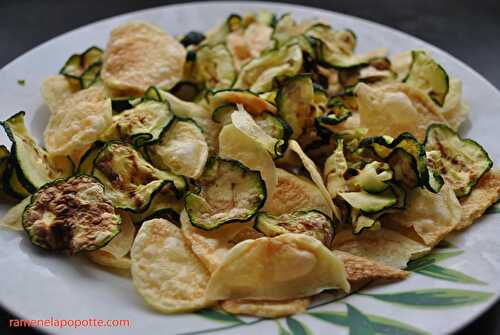 Chips pommes de terre et courgettes au micro-onde