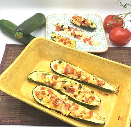 Courgettes farcies au fromage et tomate