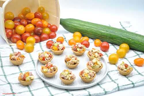 Cups tomates concombre jambon