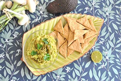 Guacamole asperges vertes et ses crackers