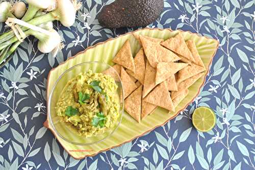 Guacamole asperges vertes et ses crackers