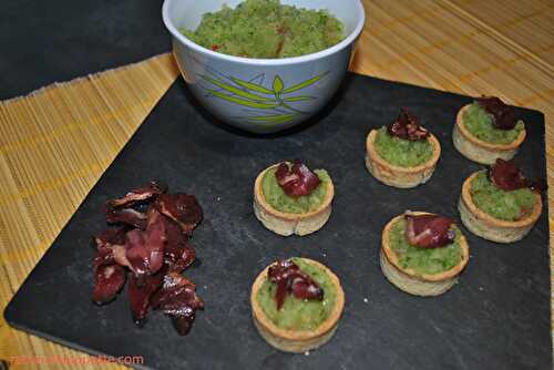 Guacamole de courgette et sa chips de canard