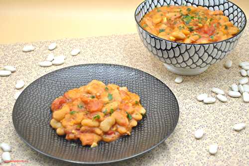 Haricots blancs, sauce tomates et lardons