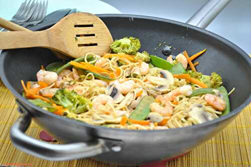 Poêlée de crevettes, nouilles et légumes d'automne - Bataille Food #50