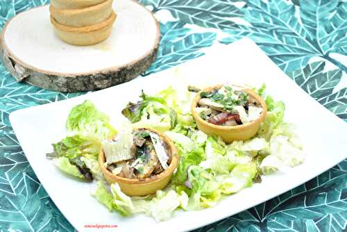 Quiches ricotta champignons lardons