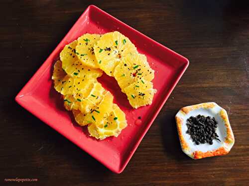 Salade d'orange ciboulette et épices