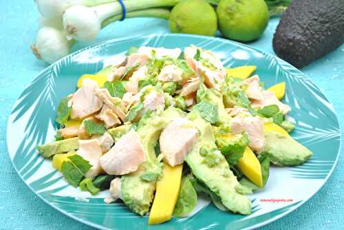 Salade saumon avocat mangue