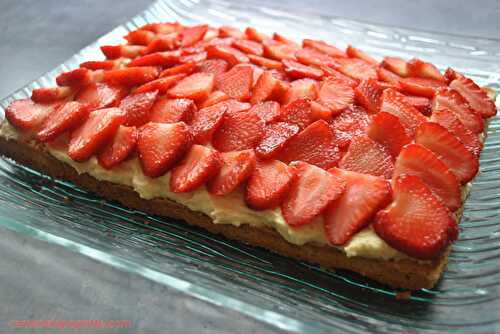 Tarte aux fraises sur son sablé