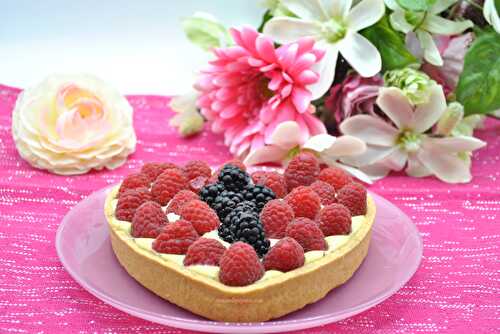 Tarte aux framboises et chocolat blanc