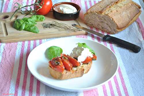 Tartines de tomates burrata