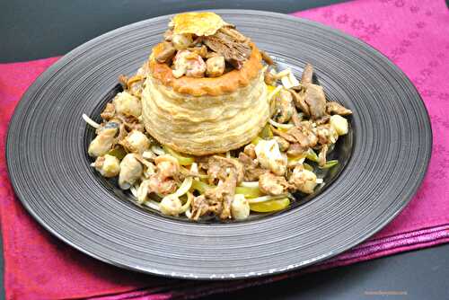 Vol-au-vent de fruits de mer et fromage aux herbes