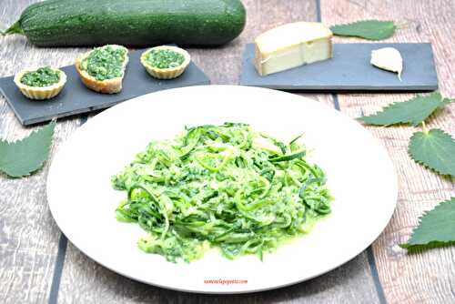 Spaghettis de courgette au pesto orties