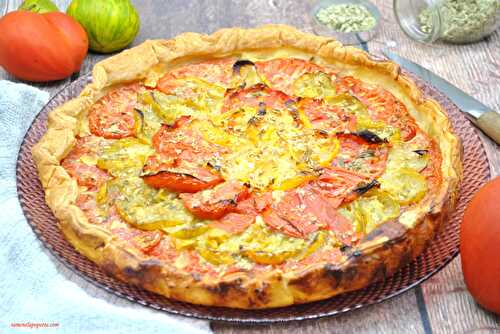 Tarte aux tomates multicolores