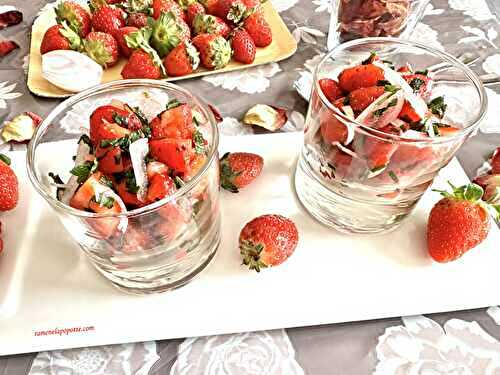 Salade de fraises échalote ciboulette