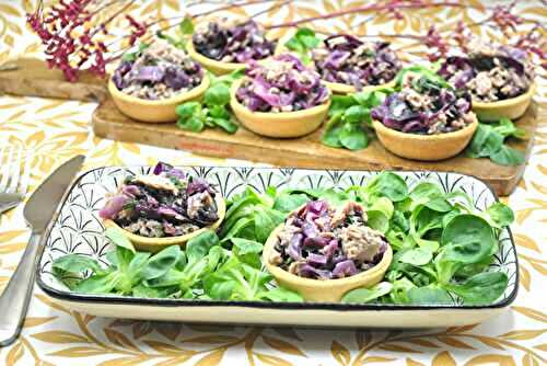 Tartelettes de chou rouge au thon